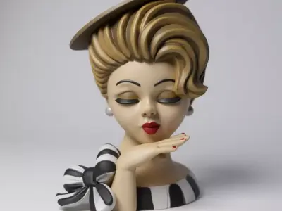 Vintage woman bust decoration 3D print model purchase