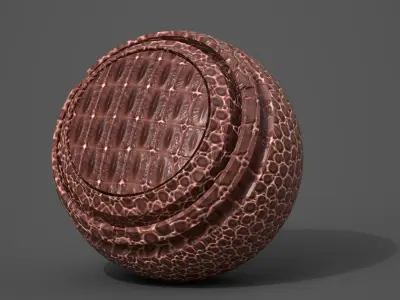 crocodile back leather 3D model