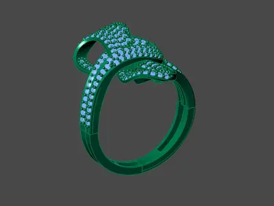 Womens Rings With Stone Ring Ready STL 3DM Models Rings women 3D print model 17