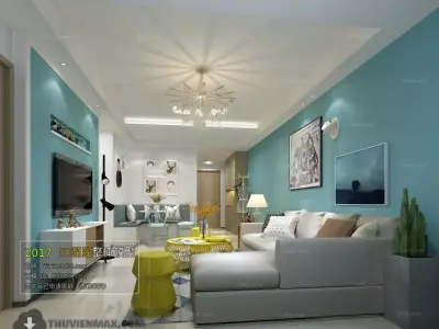 Modern style living room furniture 3D model