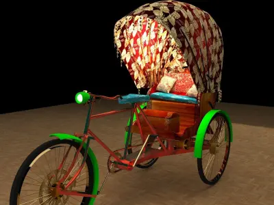 Chinese rickshaw   3D model
