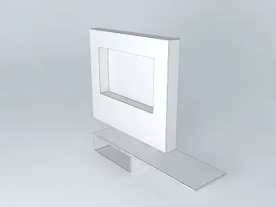 Bookcase with panel Free 3D model