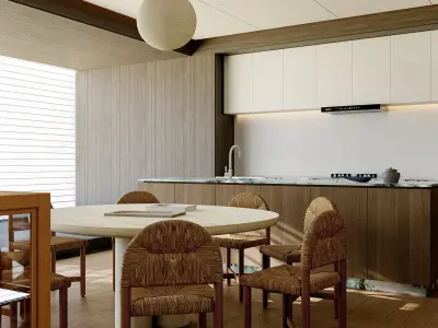 Mid Century interior scene 3D model