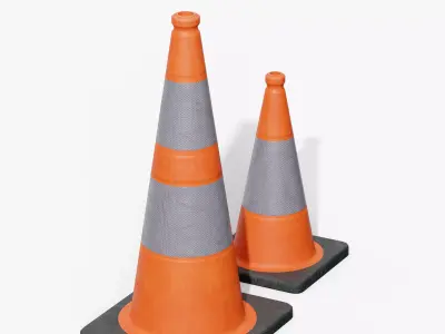 Traffic Cone Low-poly 3D model