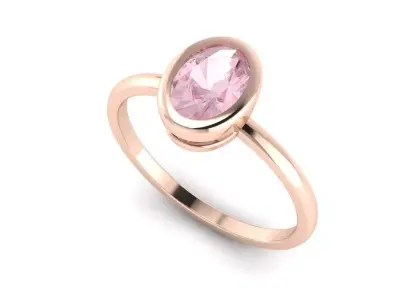 Oval Shape Bezel Ring 256 3D print model