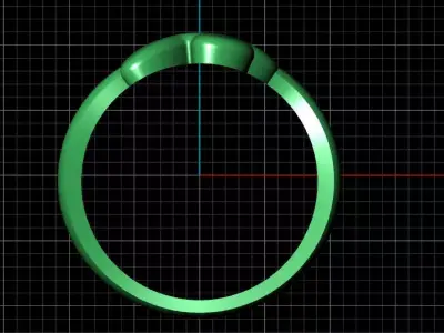 X alphabet bypass shell hallow ring 3D print model