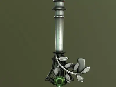 spring key Low-poly 3D model