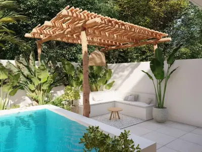 Garden Landscape 3D Model - SketchUp and Lumion Scene 3D model Free 3D model