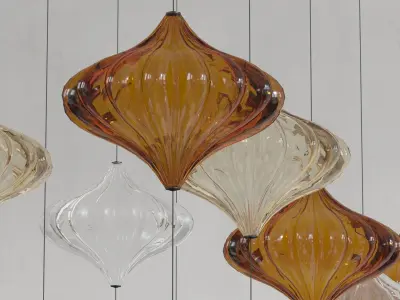 ceiling decoration - colored glass - classic 3D model