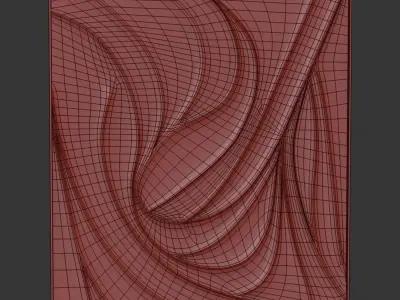  Large Colorful Abstract Wood Carved Wall Art 3D model