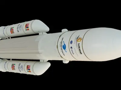 Ariane-5 Rocket Low-poly 3D model