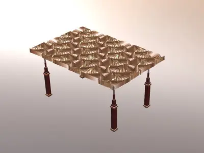 Geometric Pattern Luxury Golden Table for Decorative Spaces Low-poly 3D model