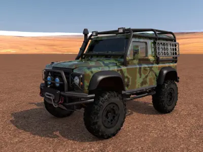 Land Rover Defender Off-Road Low-poly 3D model