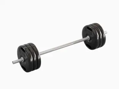 Techno Gym Barbell 01 Low-poly 3D model