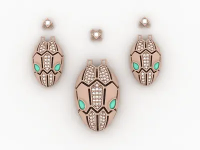 Snake pendant 01 3D print model