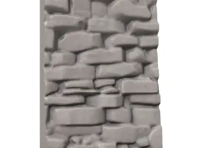 Vine Overgrown Stone Wall Panel 3D print model