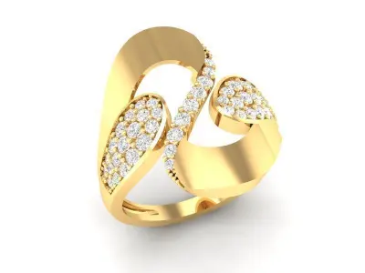 Luxury Women Diamond Ring with Elegant Design 521 3D print model