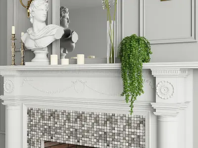 Fireplace Decor Plants 3D model