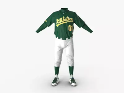 Baseball Player Outfit Athletics 3 3D model