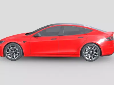 Low Poly Car - Tesla Model S Plaid 2021 Low-poly 3D model