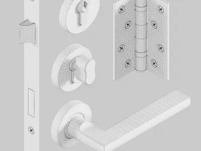 Door Hardware Set 3D model