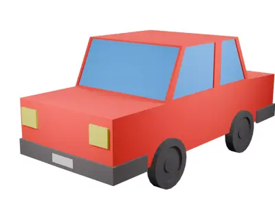 Low Poly Cartoon Car 3D Game Ready Low-poly 3D model