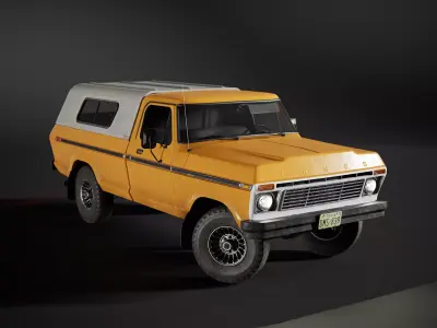 Pickup Truck AAA Next Gen Game Ready Low-poly 3D model KUNG ver Low-poly 3D model
