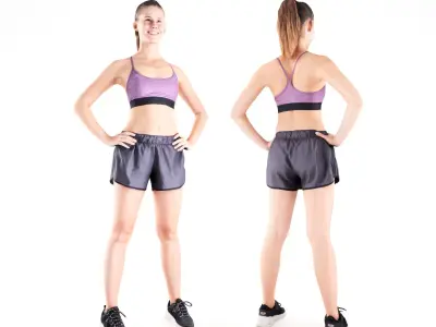 Woman sport 32 Low-poly 3D model