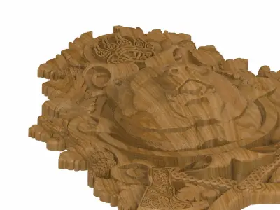 Carved panel painting STL 3D model 16