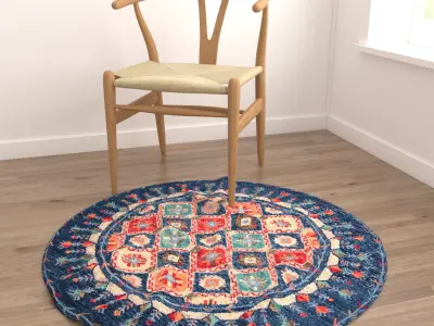 Round Rug Set 75 3D model