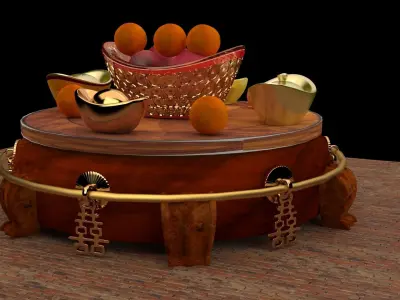 Chinese gold Ingot   3D model