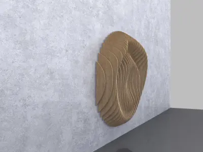 Parametric Circular Wavy Wooden Panels  3D model