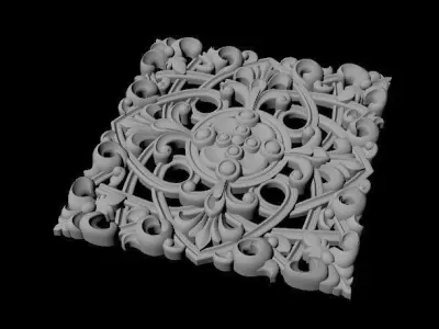 Central decor ornament for furniture 3D model 608