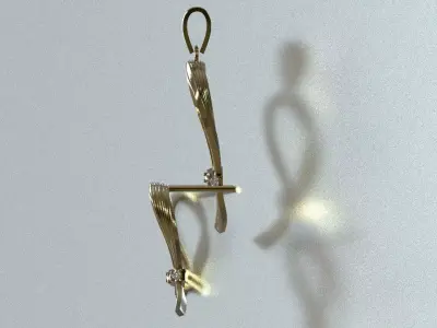 Diamond Accented Ribbon Loop Half Set model  js0023 3D print model