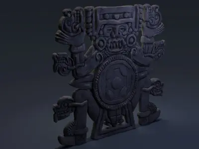 Tlaltecuhtli Statue Low-poly 3D model