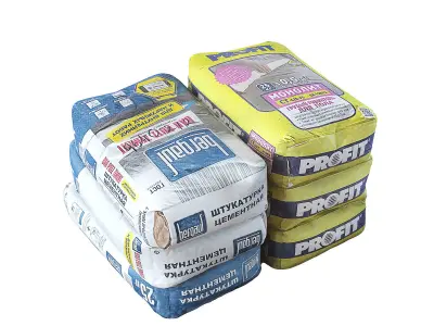 Dry building mix Low-poly 3D model