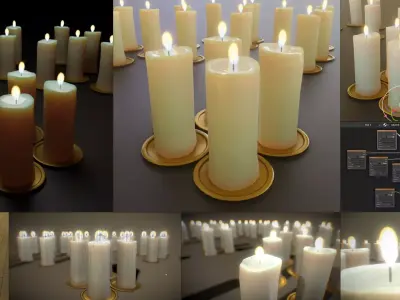 Advent Candles Low-poly 3D model
