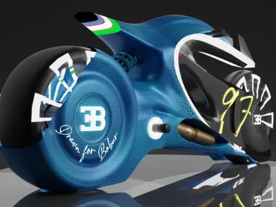 Bugatti motorcycle Low-poly 3D model
