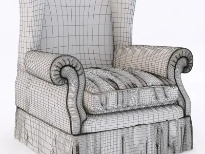 sinatra leather armchair 3D model