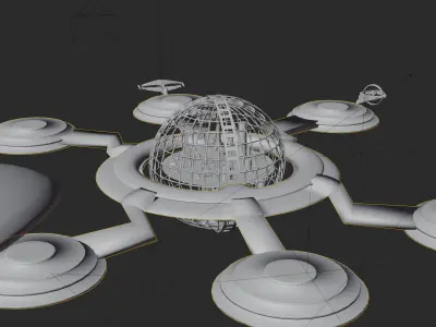 Star Trek Space Craft With Space Station Animation 3D model