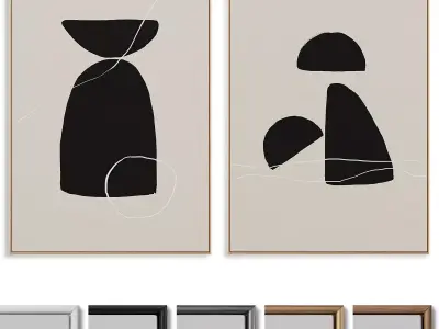 Abstract Painting Frame set 3D model 145