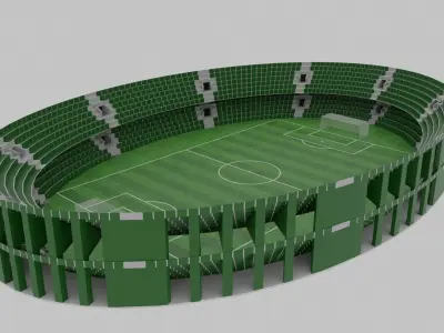 Football Stadium  Low-poly 3D model 4
