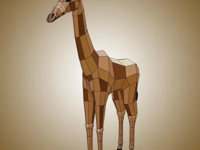Giraffe Low-poly 3D model 7