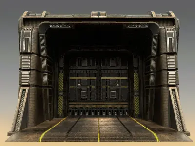 Sci-Fi Outer Wall Low-poly 3D model