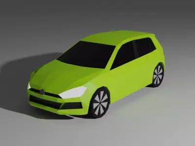 Low Poly VW Golf Low-poly 3D model