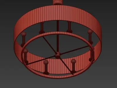 Stauffer chandelier in brass with shades 3D model