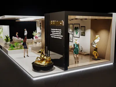 exhibition Low-poly 3D model 7
