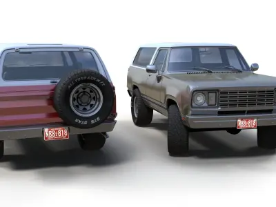 American generic offroad car Low-poly 3D model