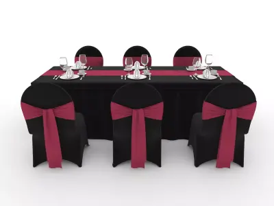 Banquet Table and Chair 143 3D model