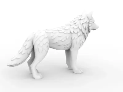 Wolf Sculpted 3D Printable 3D print model